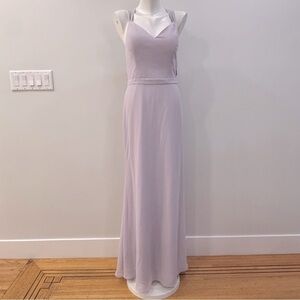Christina Wu Purple Maxi Strap Gown